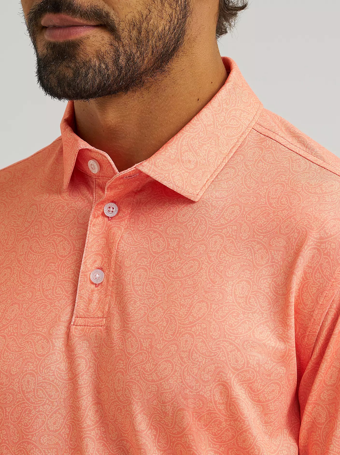 Wrangler Peach Echo All Terrain Gear Performance Polo Shirt