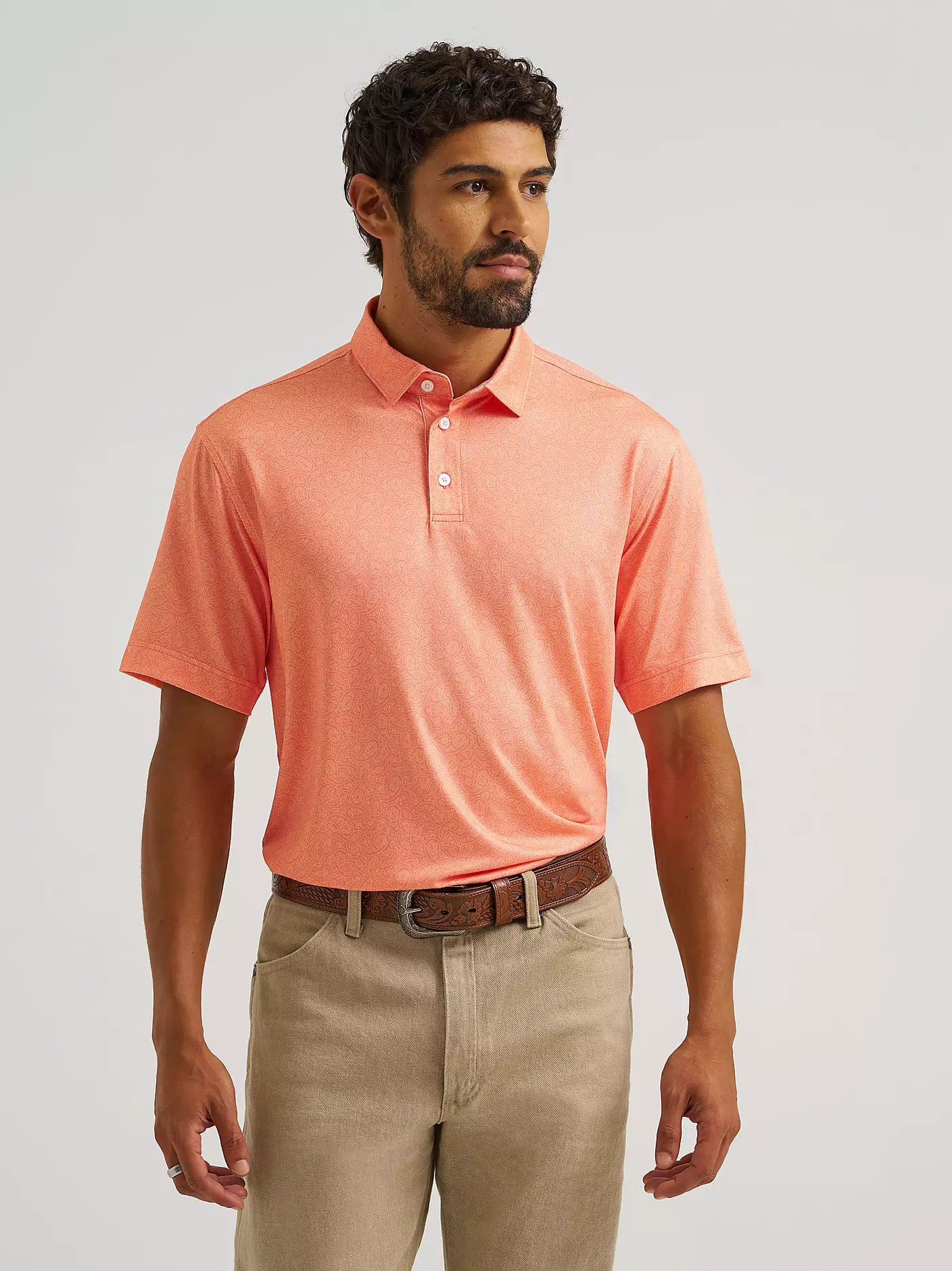 Wrangler Peach Echo All Terrain Gear Performance Polo Shirt