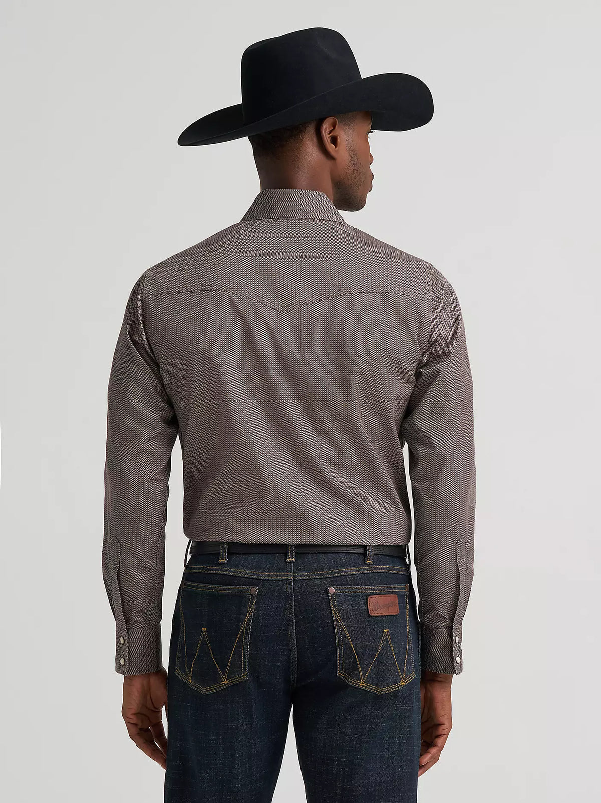 Wrangler Abstact Chevron Retro® Premium Long Sleeve Western Snap Printed Shirt
