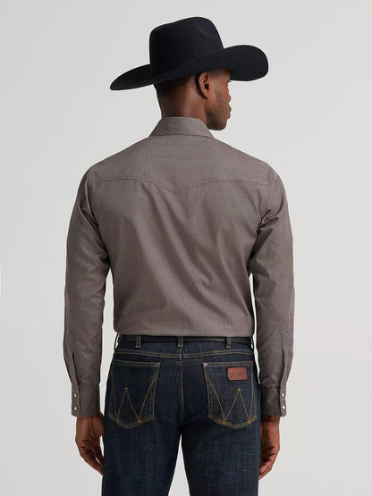 Wrangler Abstact Chevron Retro® Premium Long Sleeve Western Snap Printed Shirt