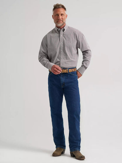 Wrangler® Grey SpurGeorge Strait™ Long Sleeve Button Down One Pocket Shirt