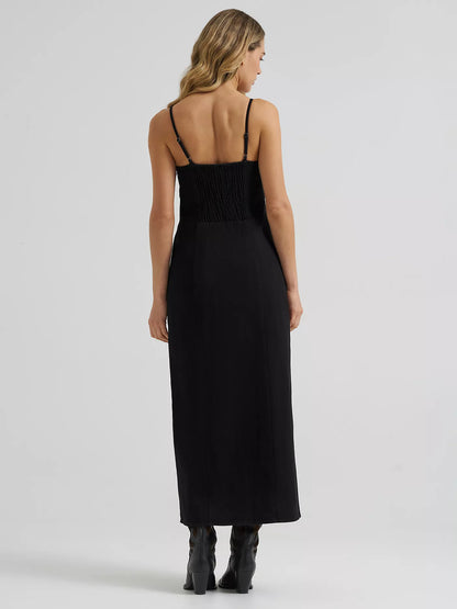 Wrangler Women's Denim Slit Front Maxi Dress