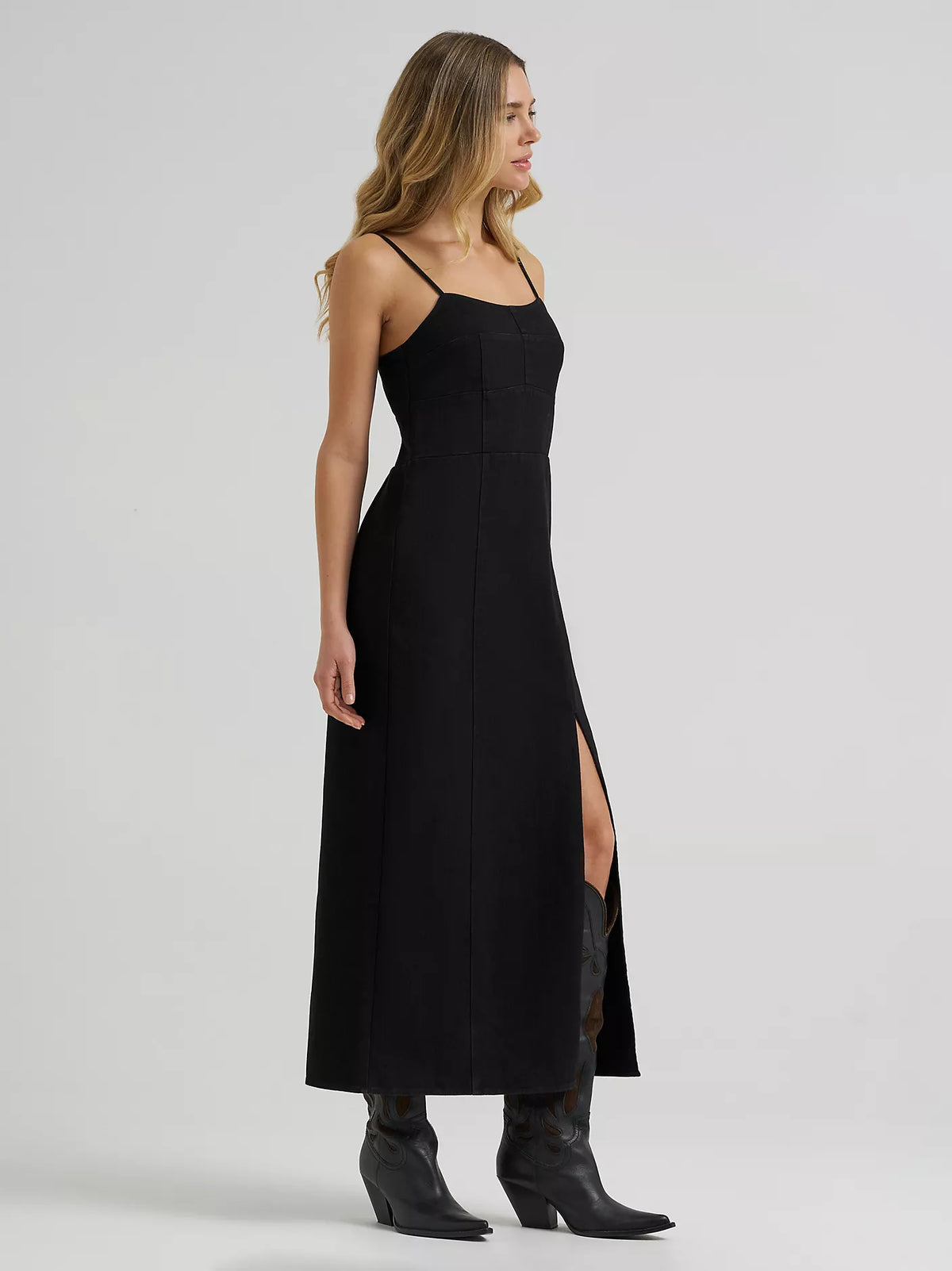 Wrangler Women's Denim Slit Front Maxi Dress