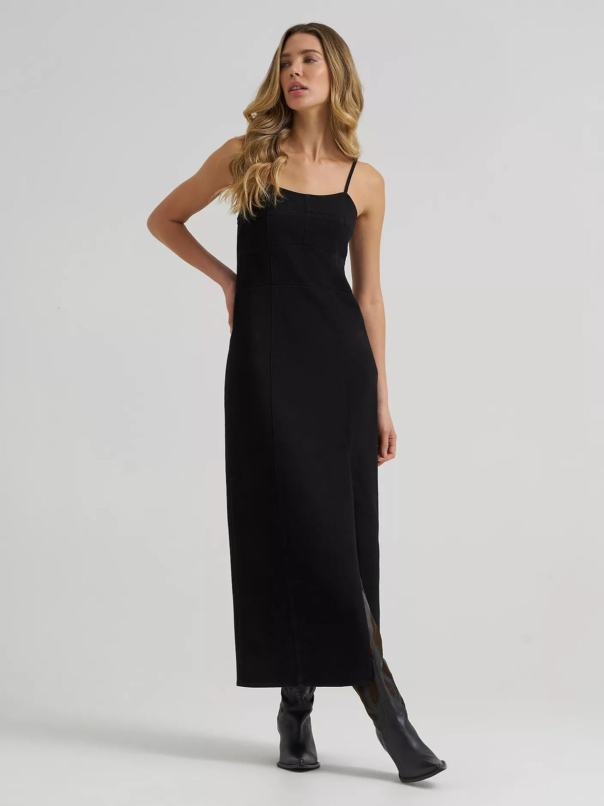 Wrangler Women's Denim Slit Front Maxi Dress