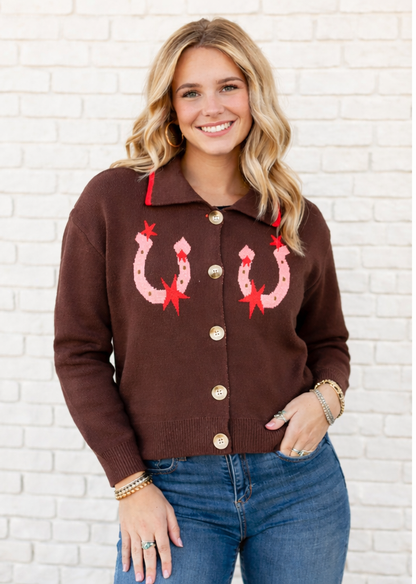 Turquoise Haven Double Horseshoe Sweater