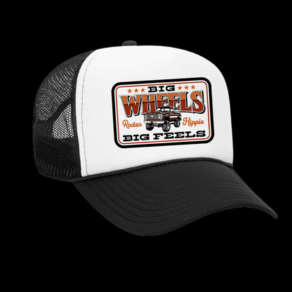 Black & White Big Wheels Trucker Hat
