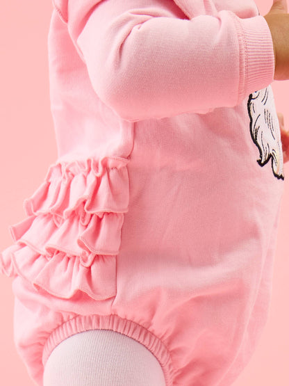 Baby Pink Santa Bubble Sweatshirt Romper