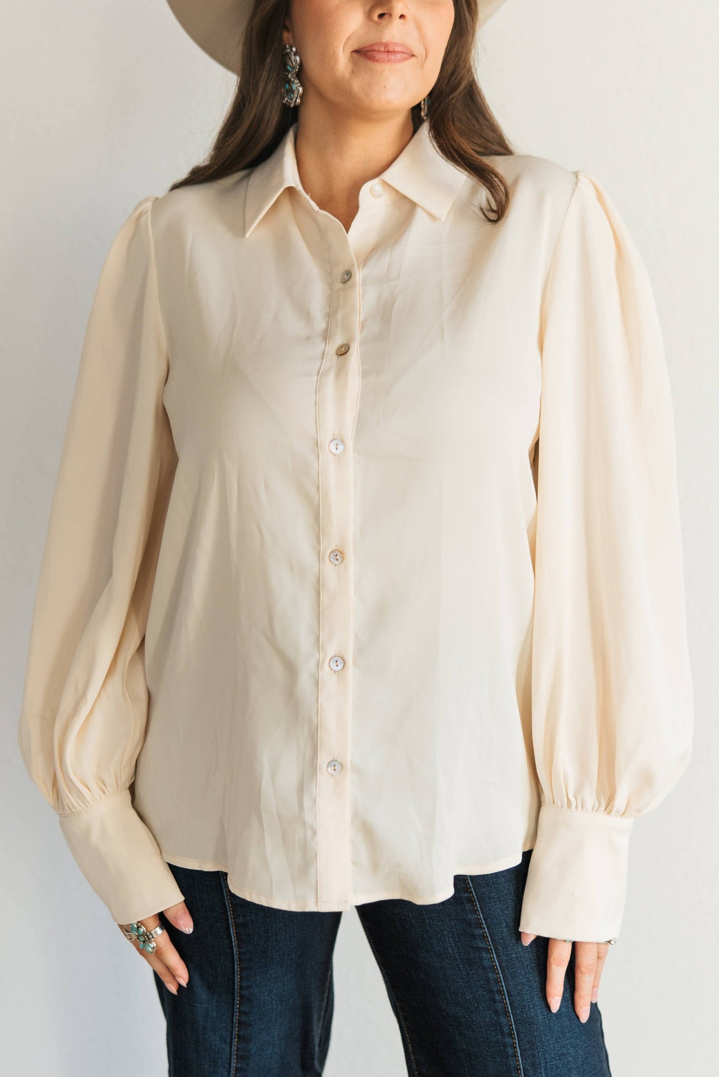 Ivory Button Up Blouse