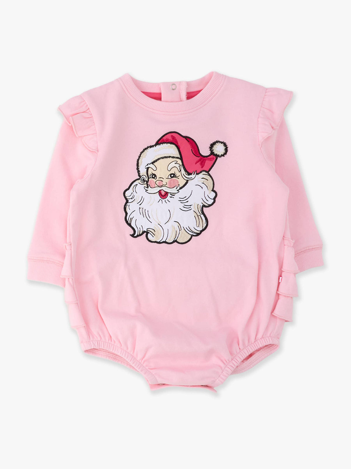 Baby Pink Santa Bubble Sweatshirt Romper