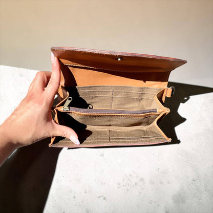 Turquoise Cowhide Crossbody Wallet