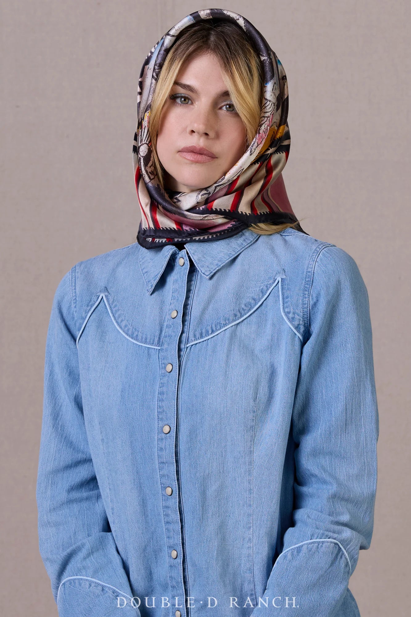 Double D Ranch Cowboy Graffiti Scarf