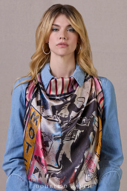 Double D Ranch Cowboy Graffiti Scarf