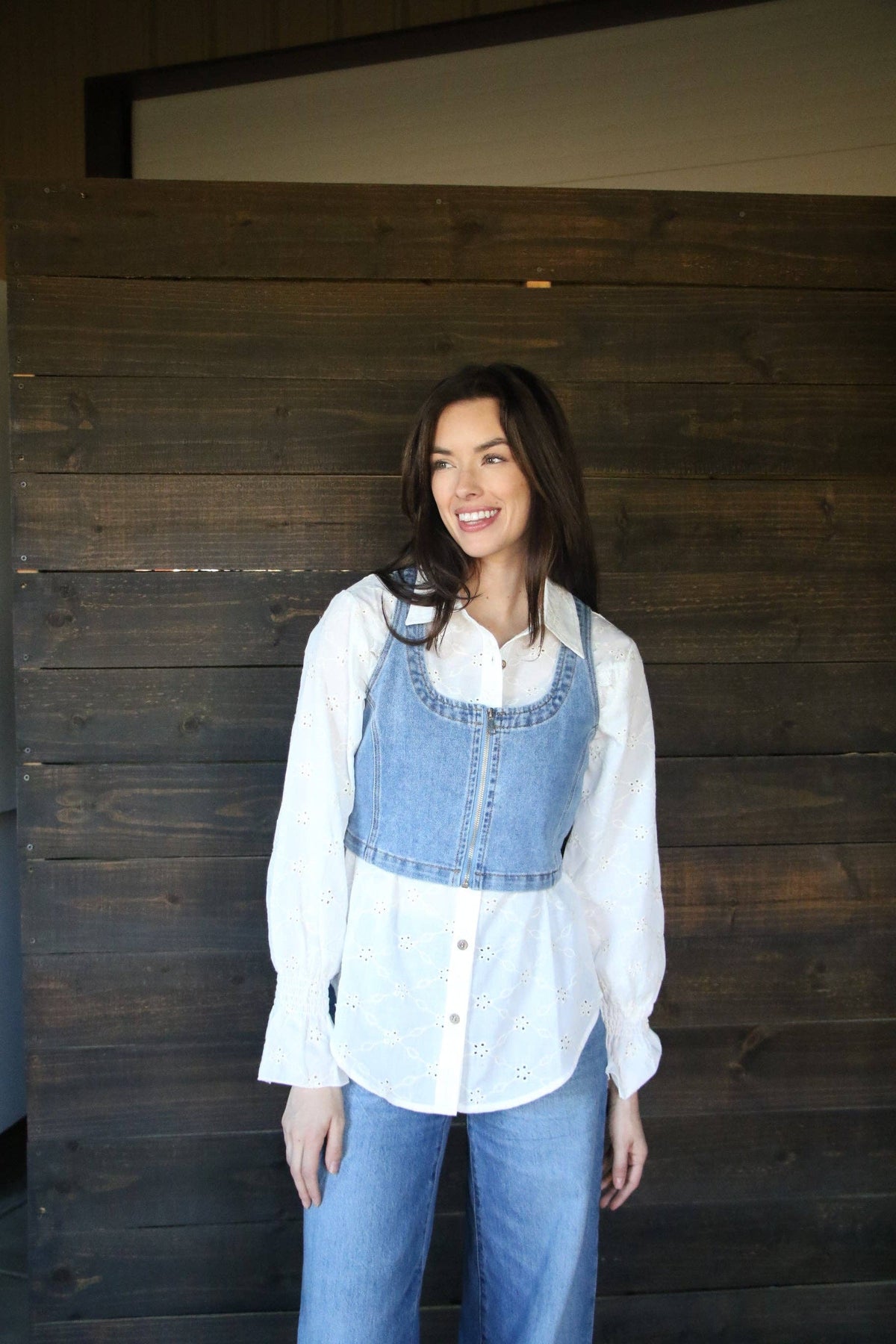 Turquoise Haven Ivory Ruffle Western Blouse