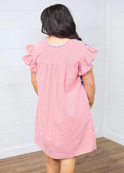 Layerz Clothing - The Red Gingnam Wren Dress