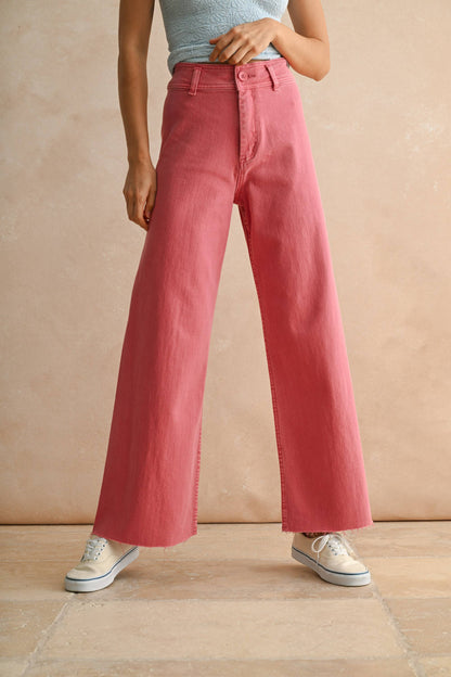 Straight Wide Leg Denim Pants