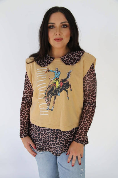 Peter Pan Cheetah Layering Top