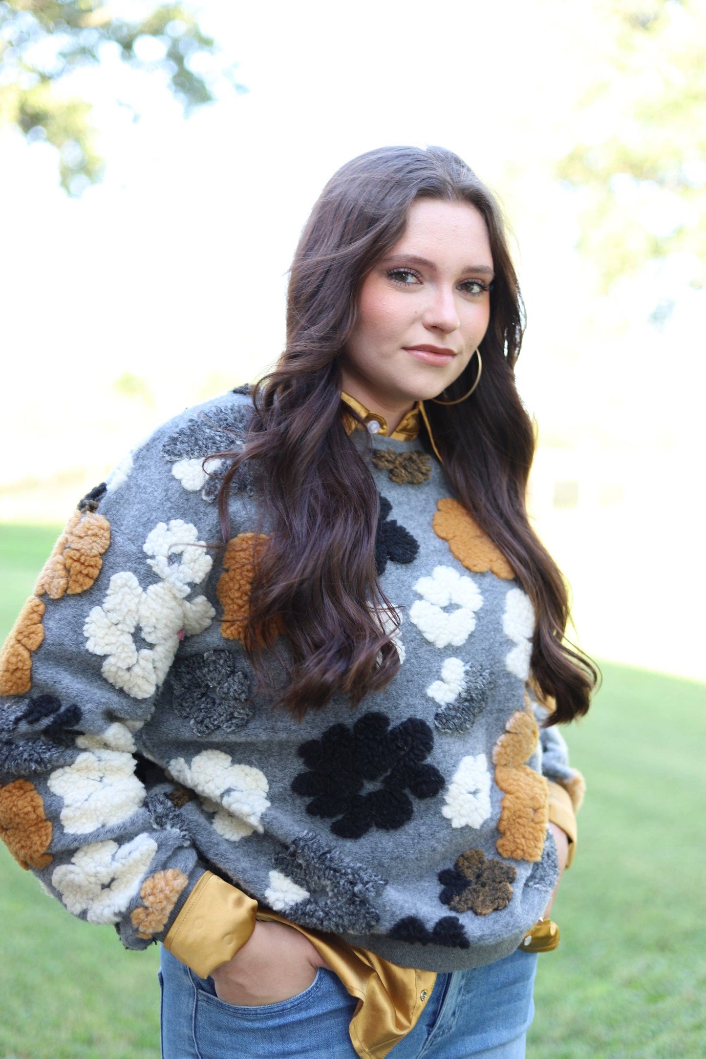Puff Flower Sweatshirt