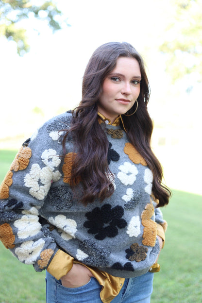 Puff Flower Sweatshirt