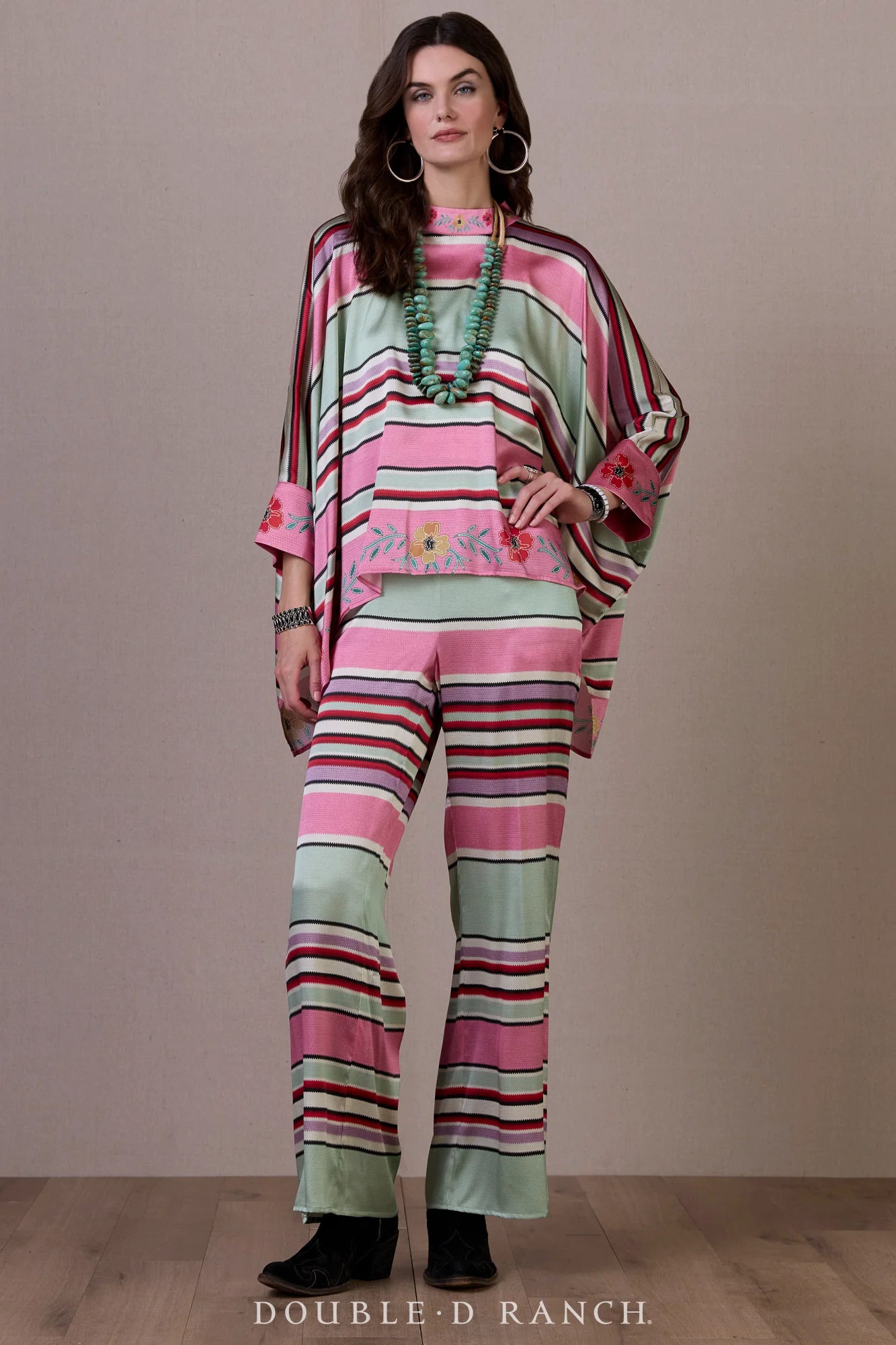 Double D Ranch Round Top Serape Poncho