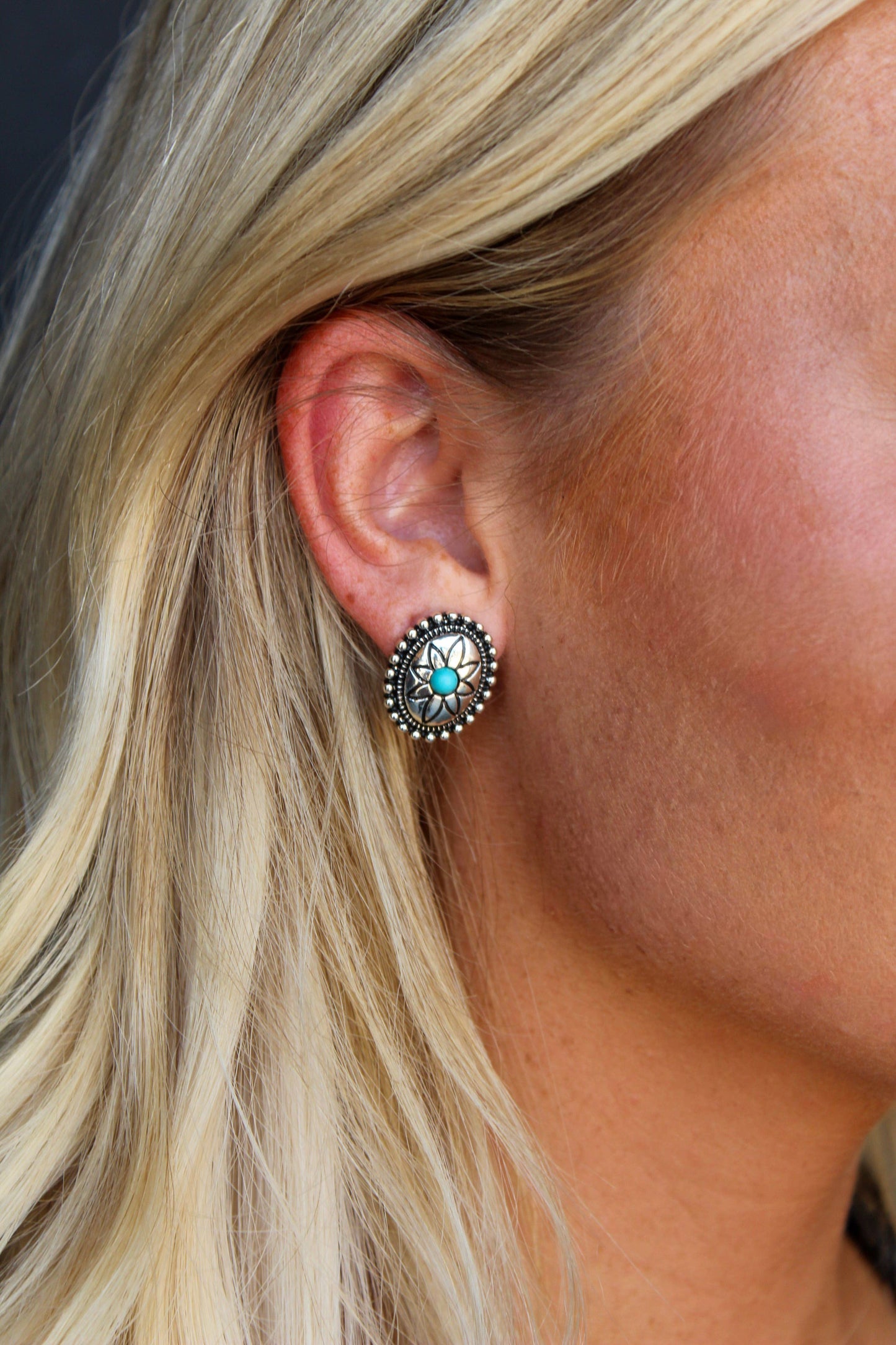 West & Co. Oval Post Earring w/ Turquoise