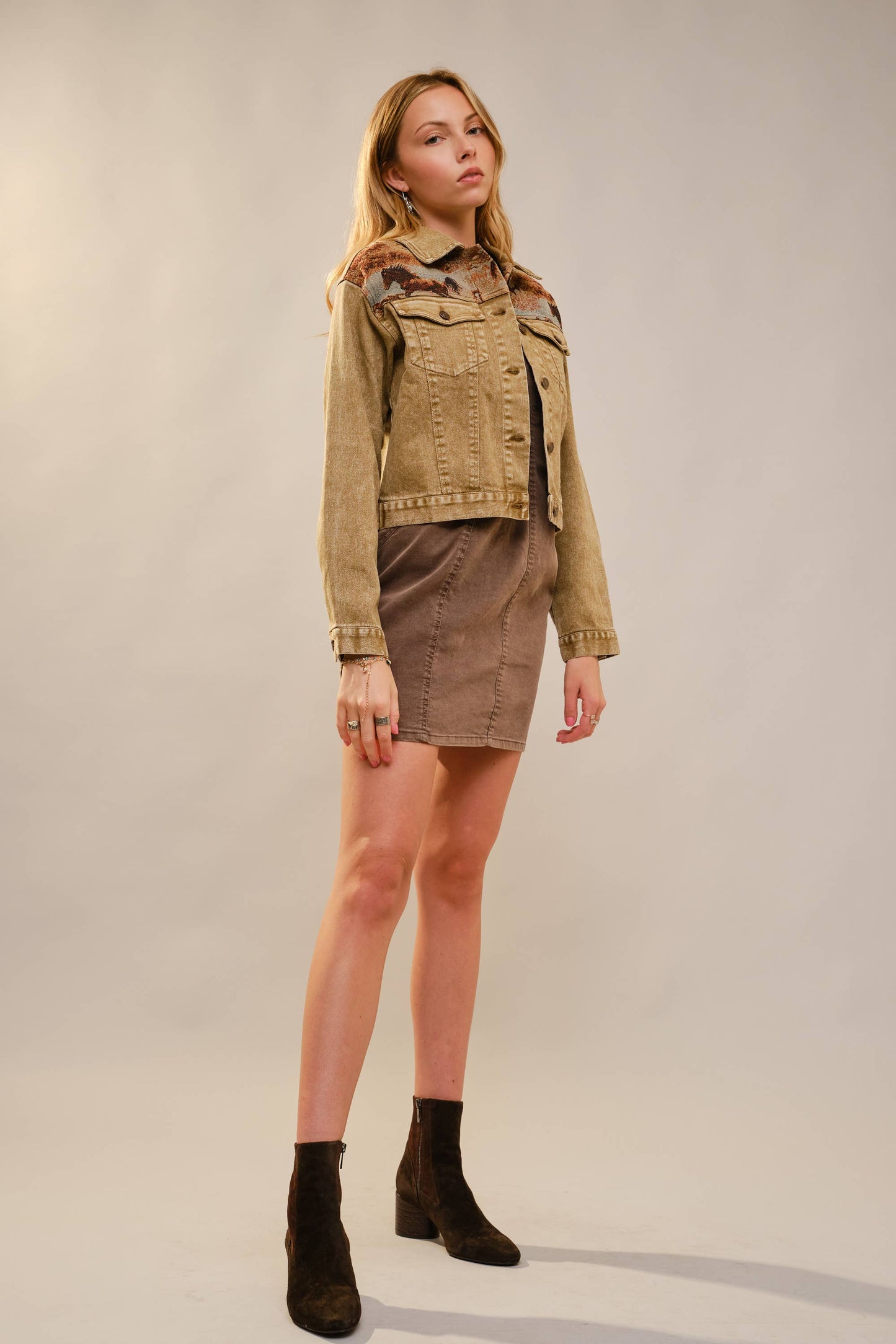 Western Tapestry Denim Jacket