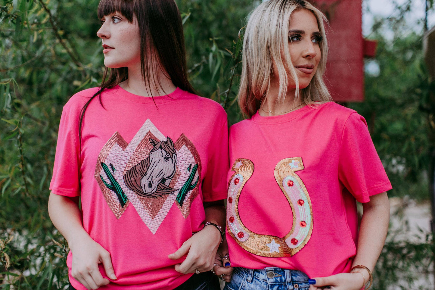 Cowgirl Sequins Embroidery Tee