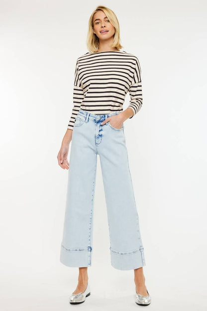 KanCan Kassie Essentials Cropped Wide Leg Jeans