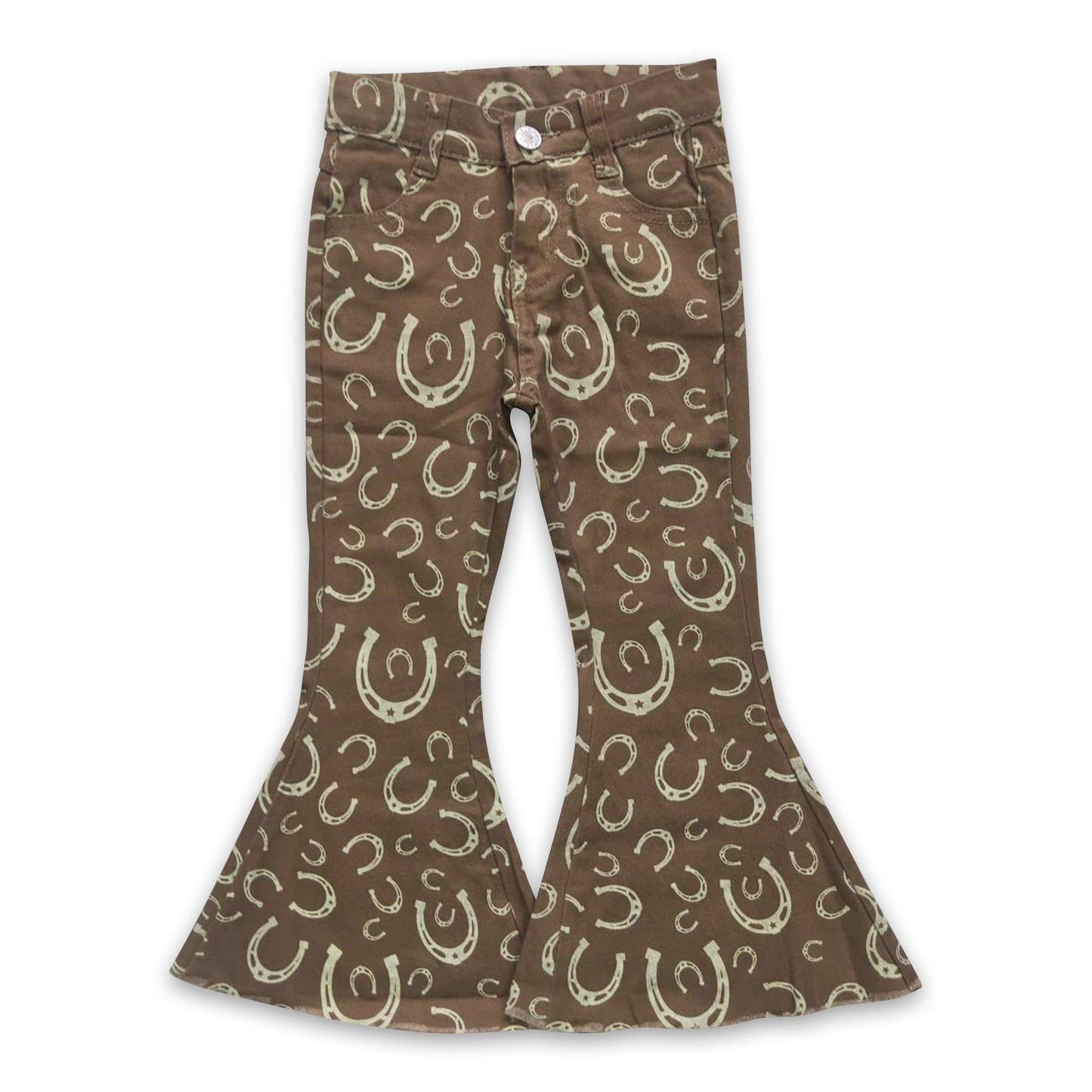 Brown Horseshoes Denim Girls Jeans