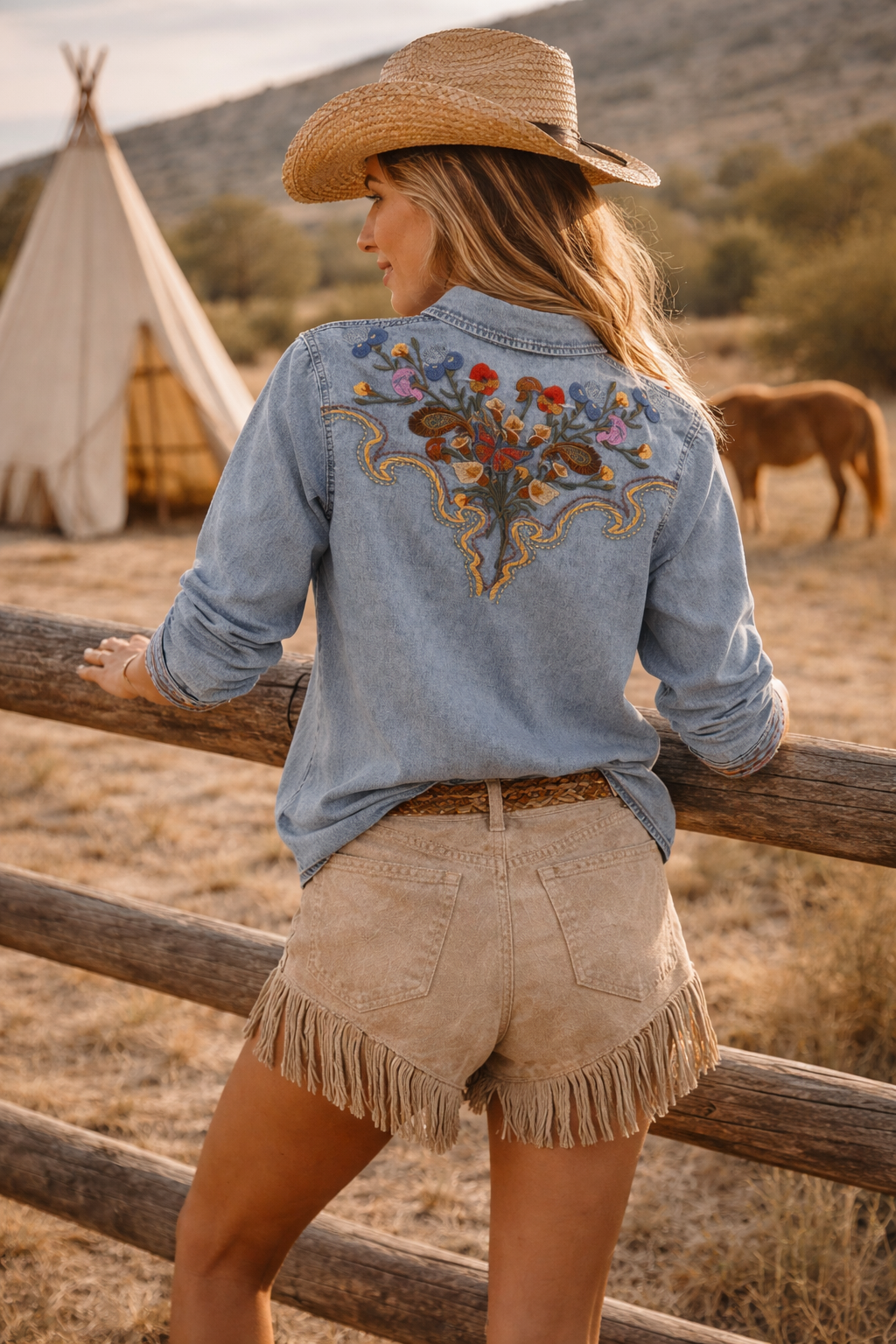 Dakota Bloom Embroidered Shirt