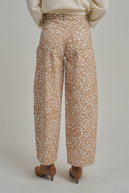 Deer Print Barrel Pants