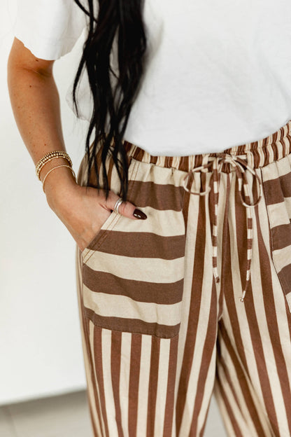 Turq Haven Brown & Tan Striped Pant