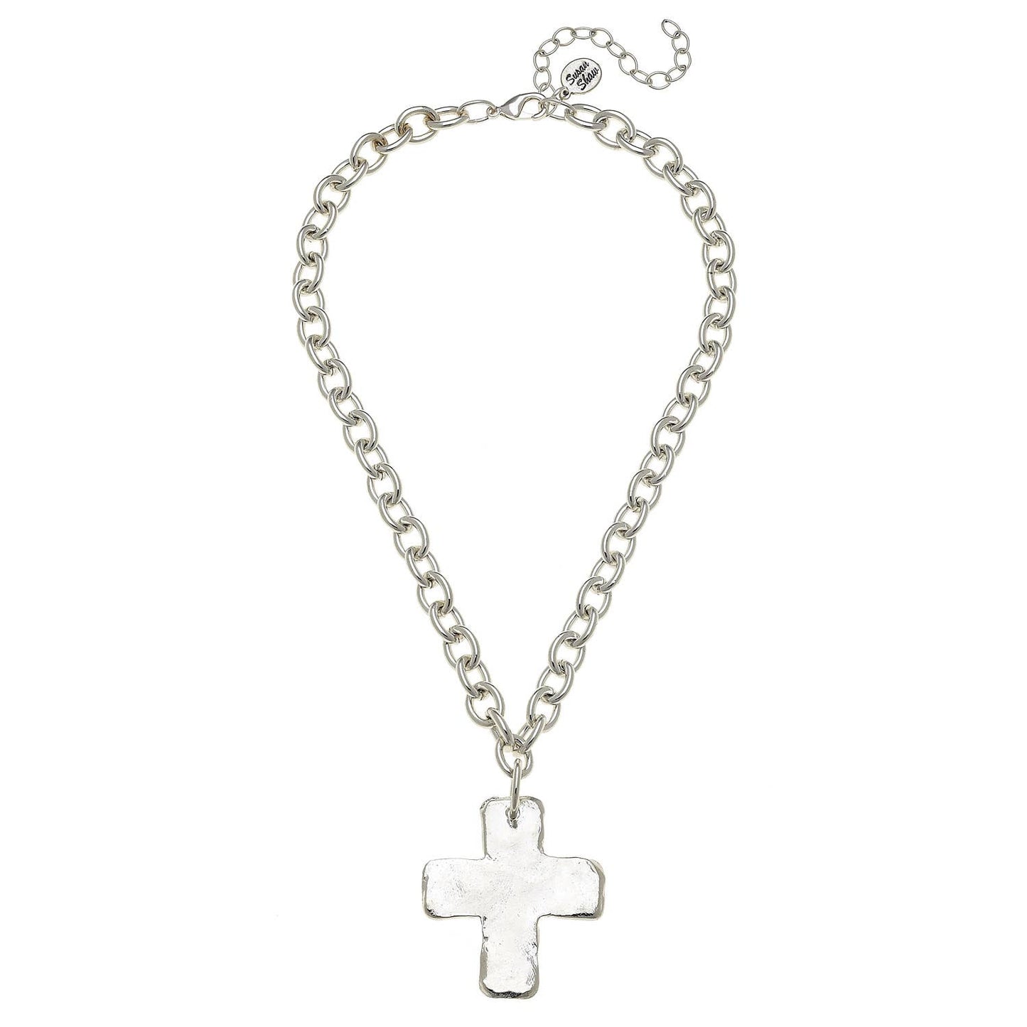 Susan Shaw Sterling Silver Plated Cross Necklace