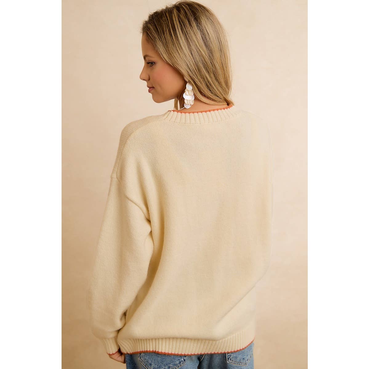 PUMPKIN BOW SWEATER TOP