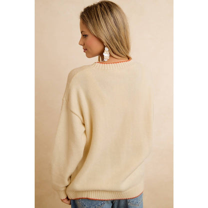 PUMPKIN BOW SWEATER TOP