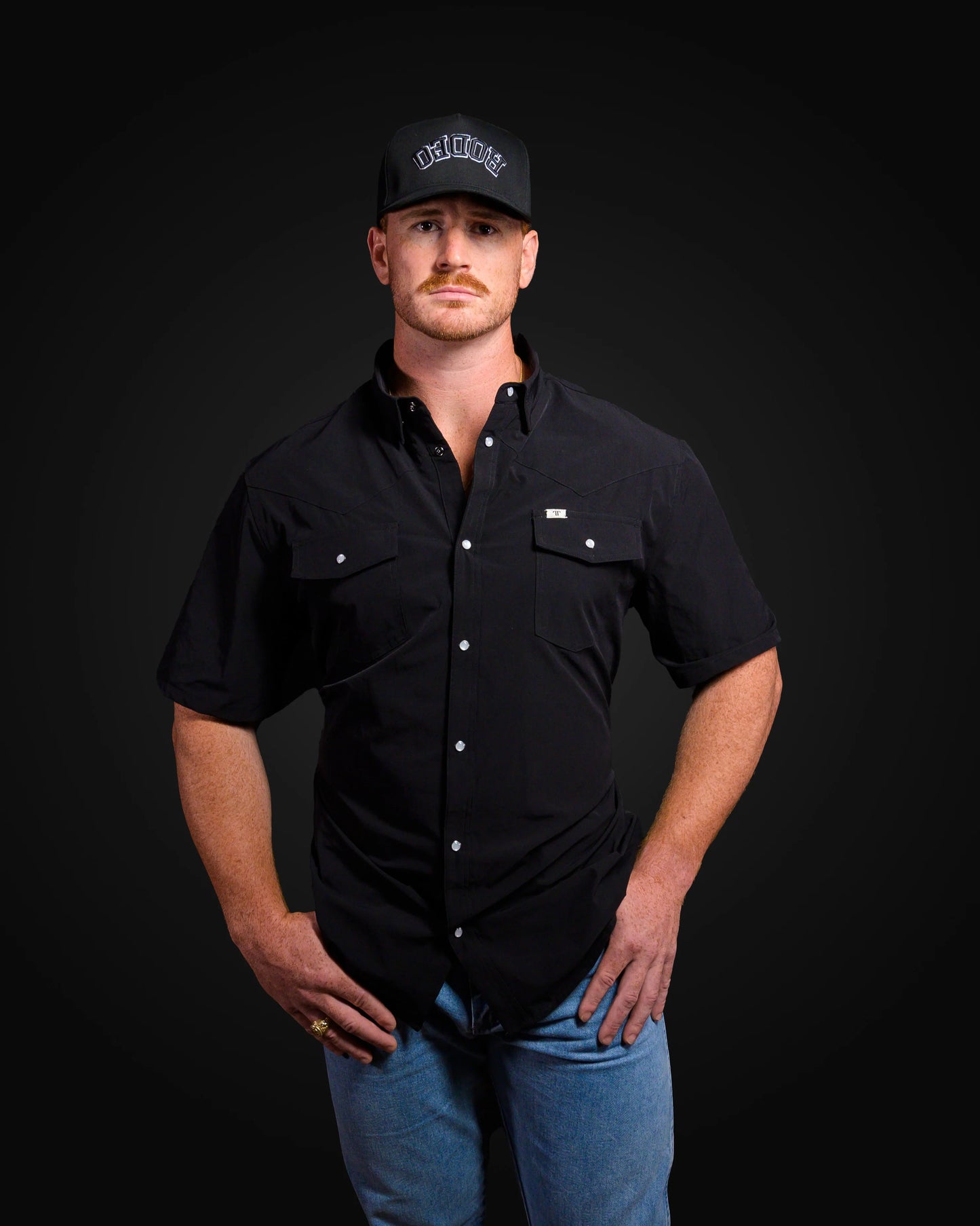 Ferrell CORE - Black Short Sleeve Snap Shirt