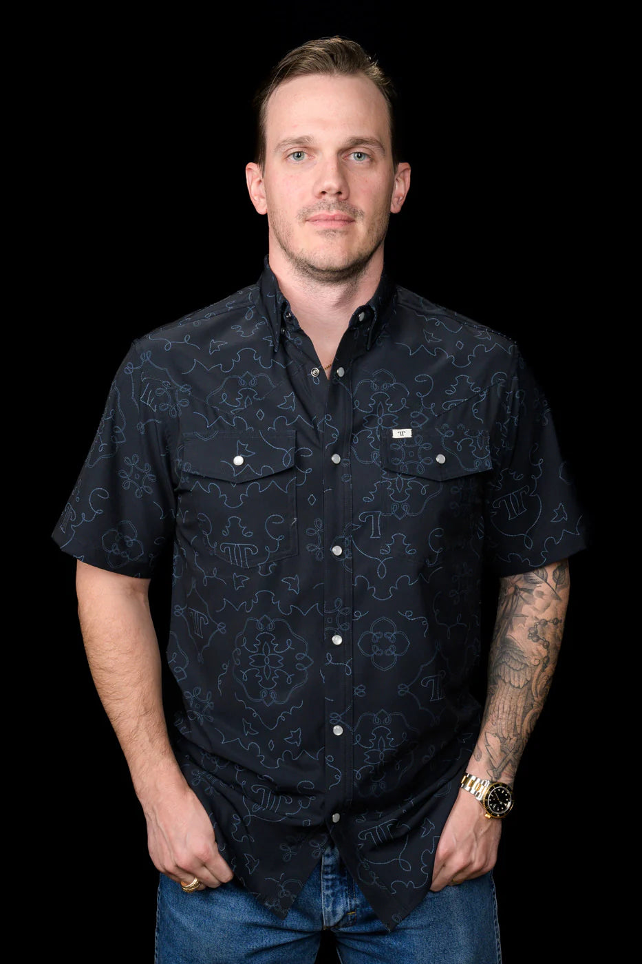 Ferrell The Carson - Black Short Sleeve Snap