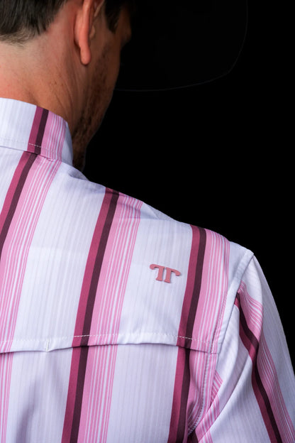 Ferrell The Tristan Long Sleeve Pearl Snap Shirt in Pink