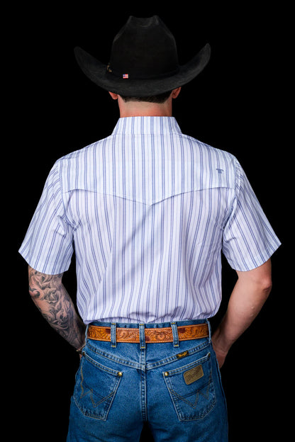 Ferrell The Jack in Blue - Short Sleeve Pearl Snap Shirt