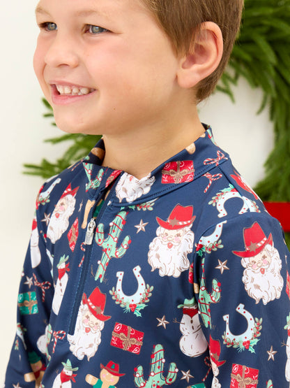 Boys Giddy Up Santa Quarter Zip