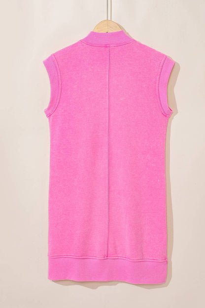 Cap Sleeve Pocketed Sweatshirt Dress