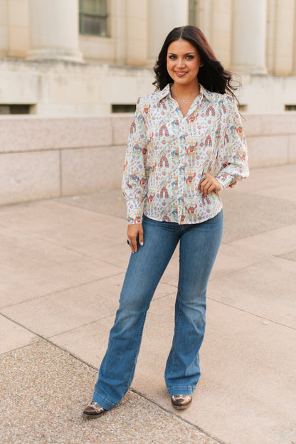 Roping Cowboy Blouse
