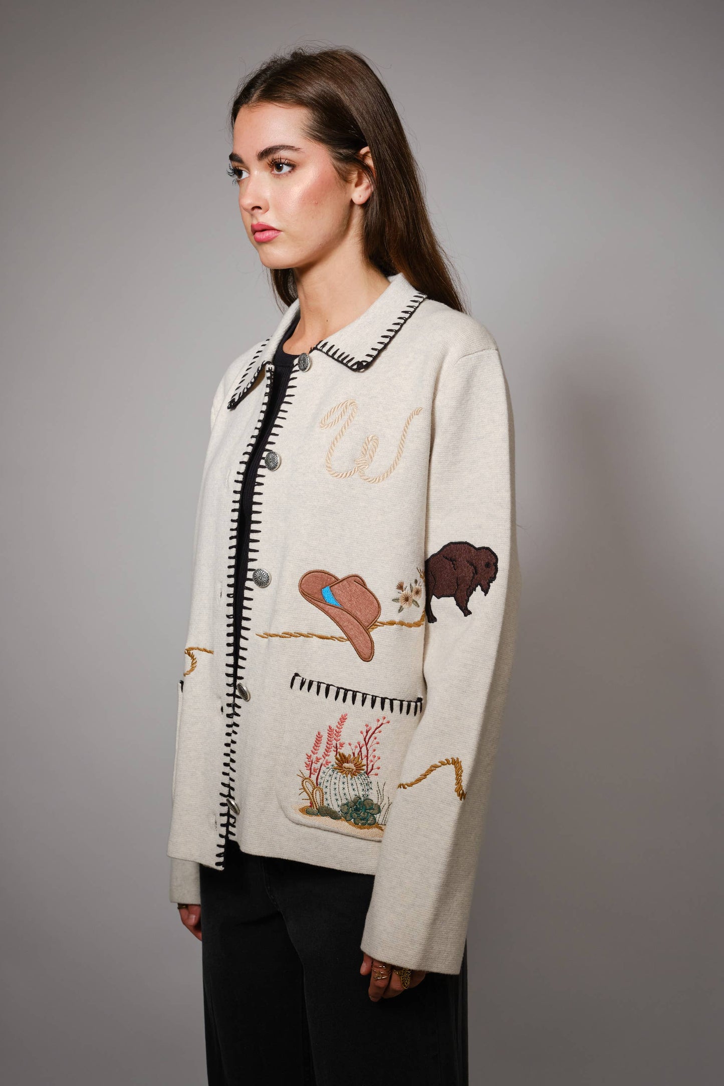 Motif Wool Blend Sweater Jacket