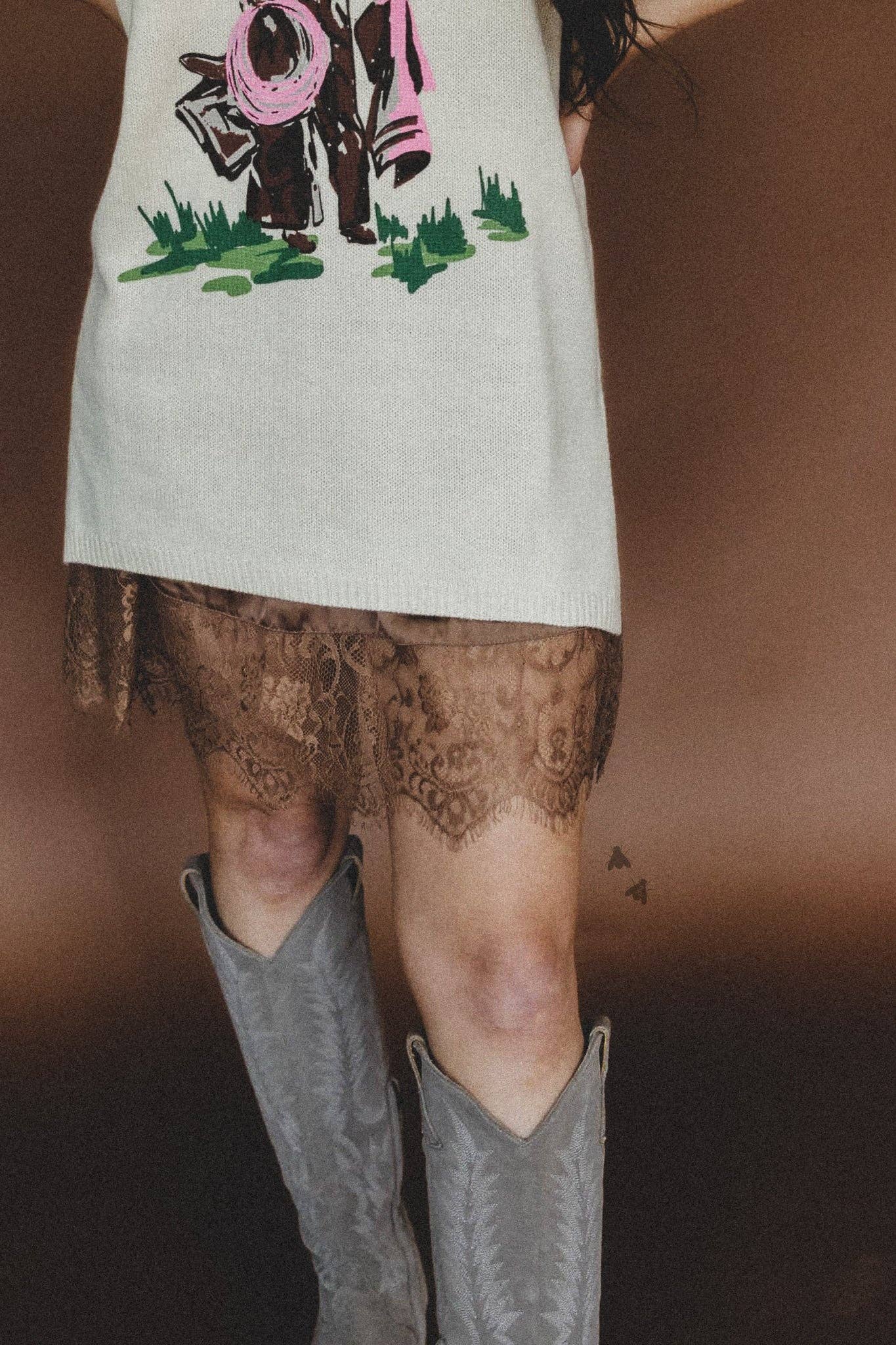 My Lace Ex-tendy Chocolate Skirt