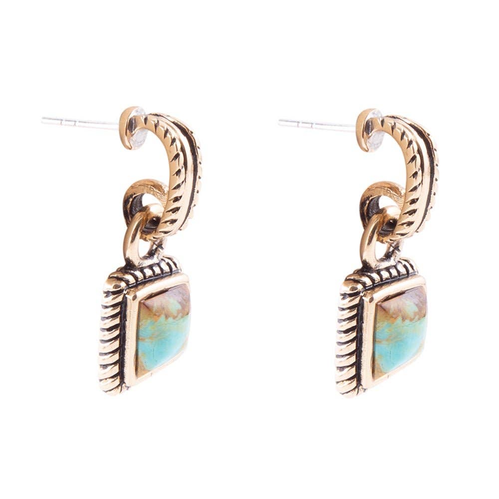 Barse Roped Around Turquoise Earrings