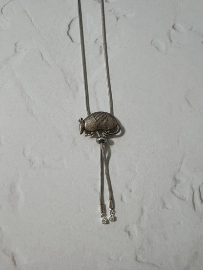 Armadillo Silver Vintage Style Bolo Tie