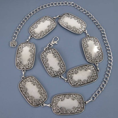 Rectangle Concho Chain Belt