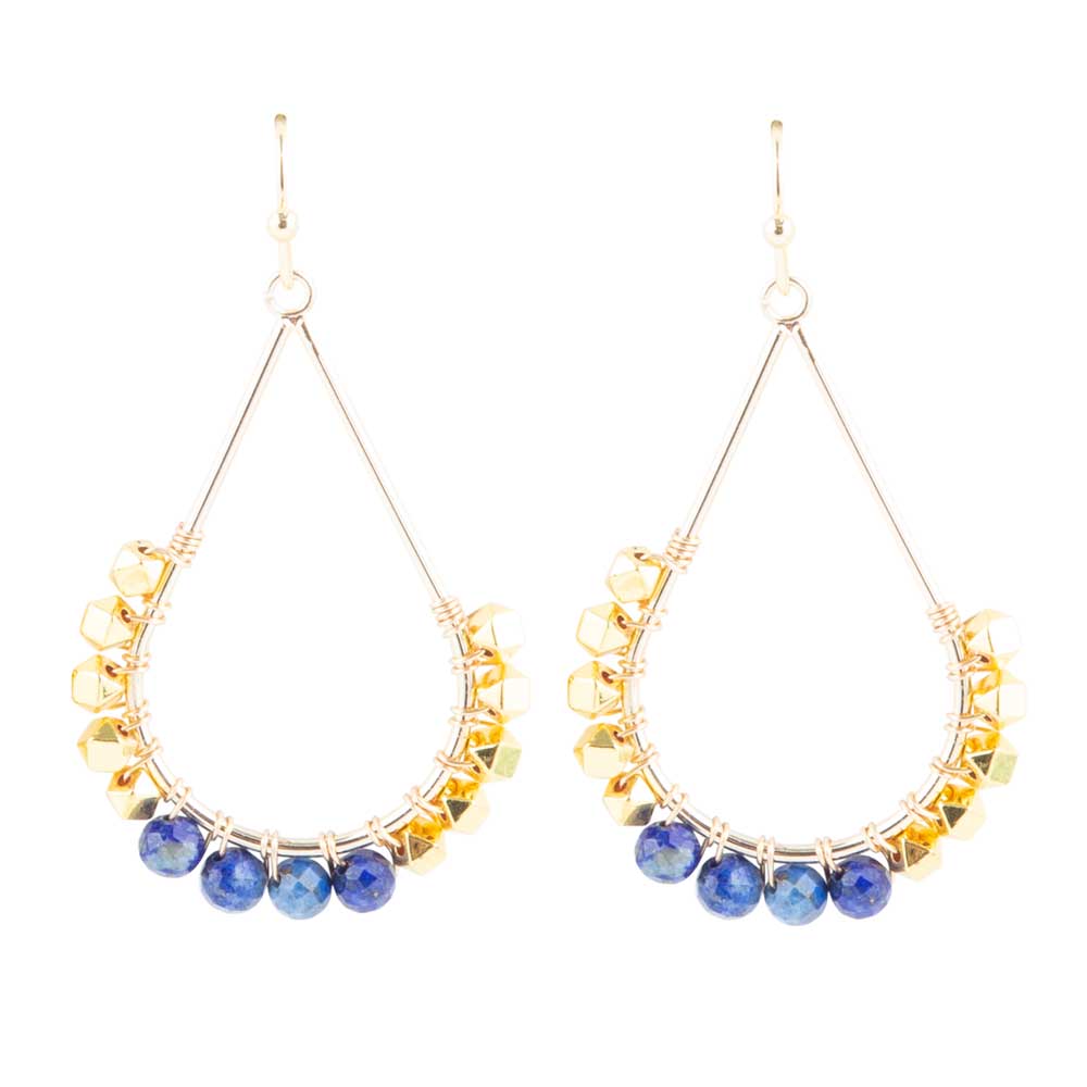 Barse Simple Things Lapis Loop Earrings