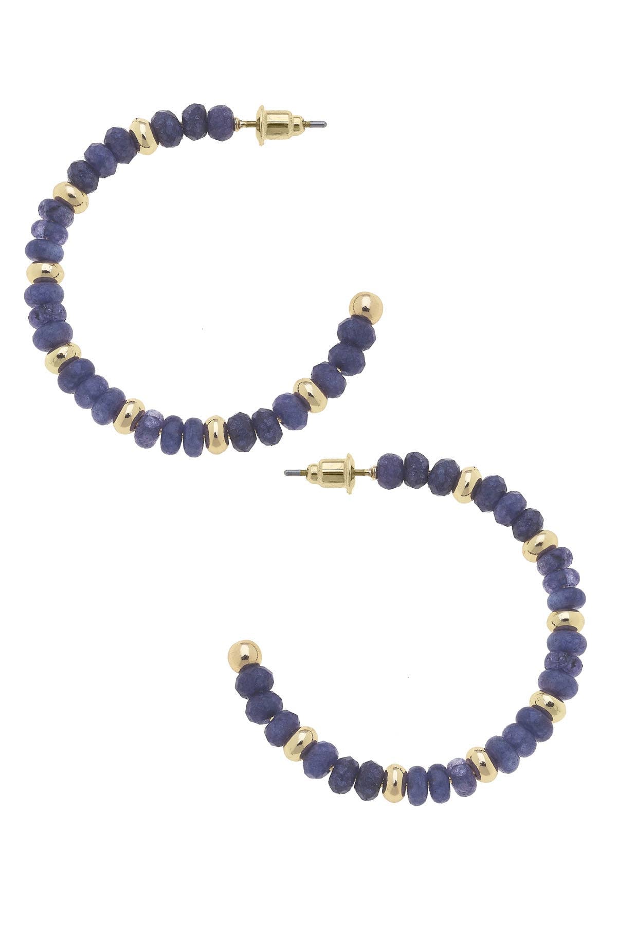 Canvas Style Hallie Beaded Gemstone Hoop Earrings