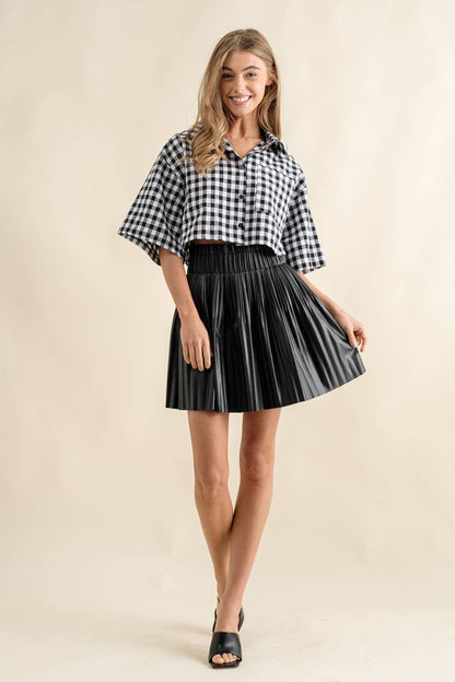 Lined Faux Leather Mini Skirt