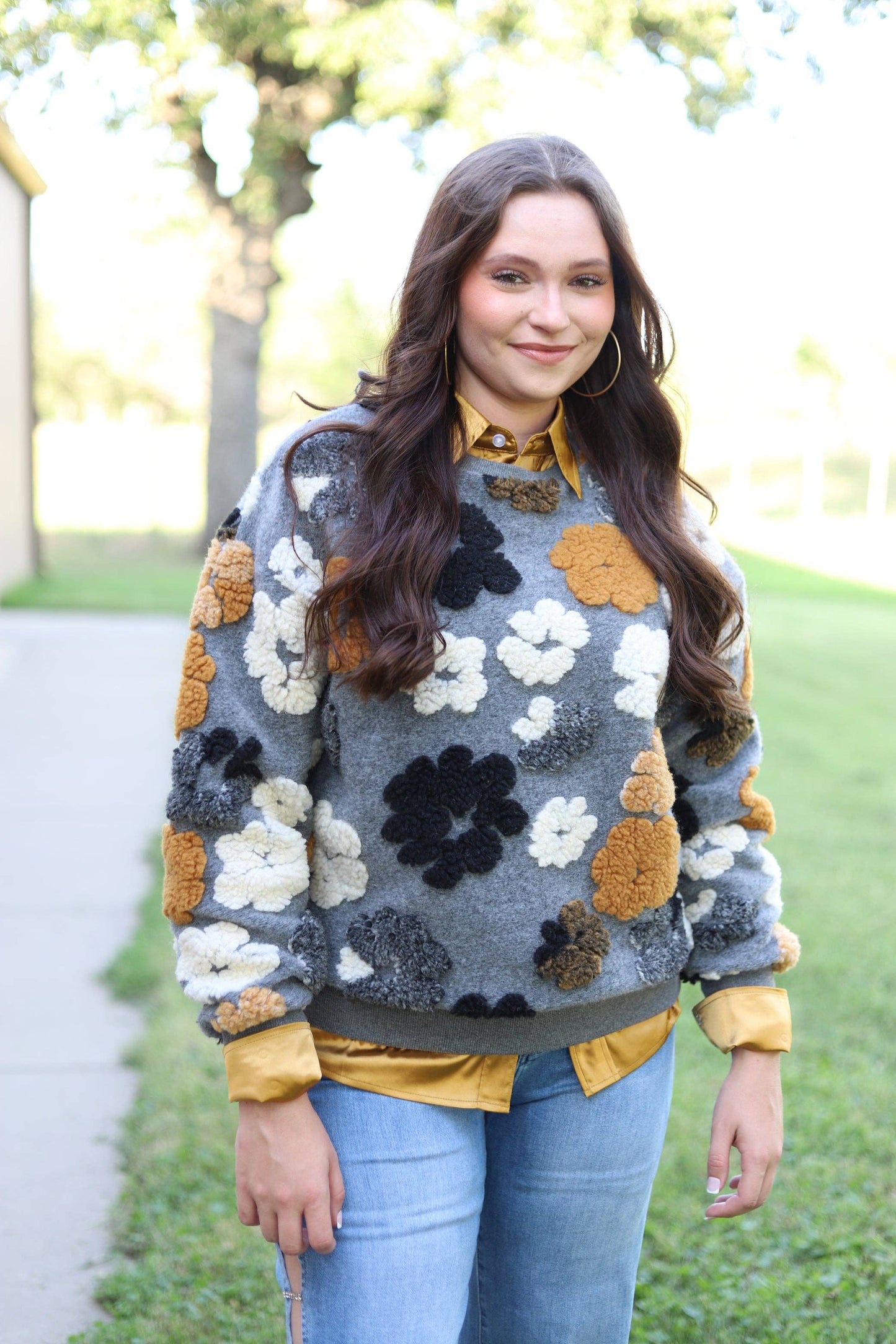 Puff Flower Sweatshirt
